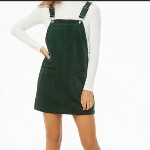 Corduroy Green Mini Dress